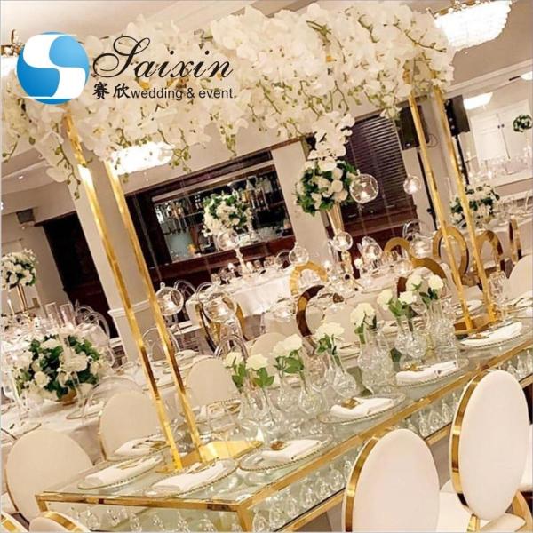 Quality ZT-390G 1.8m large gold metal flower stand Wedding centerpiece for sale