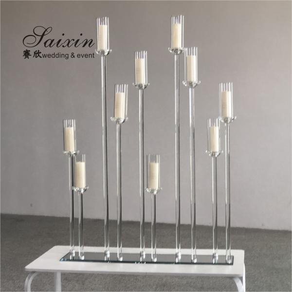 Quality ZT-323H wholesale 1m long base crystal candelabra wedding centerpiece for sale