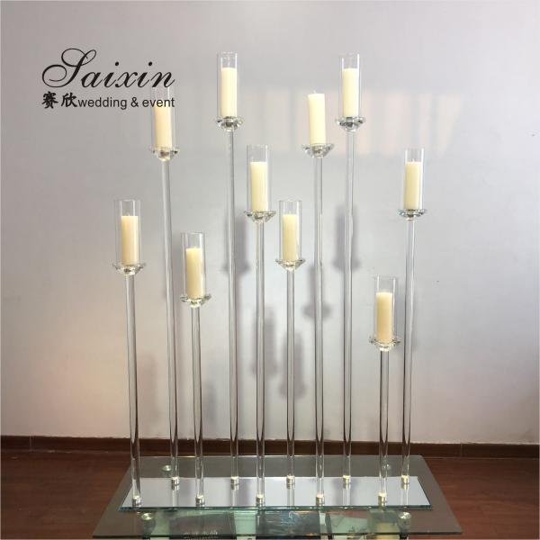 Quality ZT-323H wholesale 1m long base crystal candelabra wedding centerpiece for sale