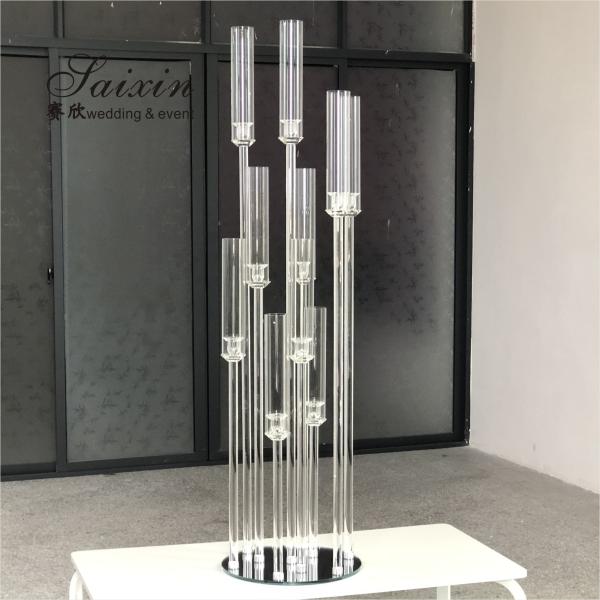 Quality Hot sale crystal glass candelabra table centerpieces for wedding event for sale