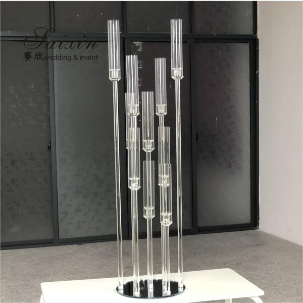 Quality Hot sale crystal glass candelabra table centerpieces for wedding event for sale