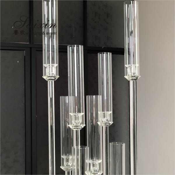 Quality Hot sale crystal glass candelabra table centerpieces for wedding event for sale