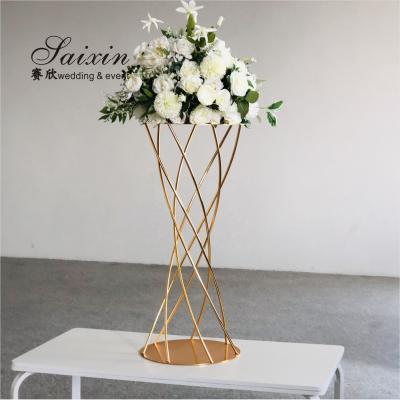 China ZT-406  Hot selling  gold metal flower arrangement stands for wedding table  decoration for sale