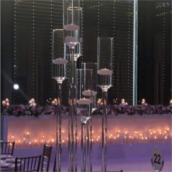 Quality Hot Sale Wedding Decor Supplies 5 Arms Candelabra Floating Candles Holder for sale