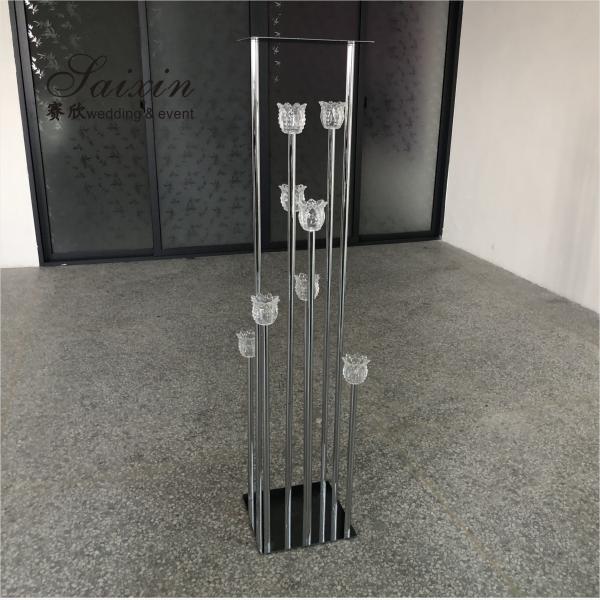 Quality Large Lotus Flower Crystal Candle Holder Stand Tealight 150cm for sale