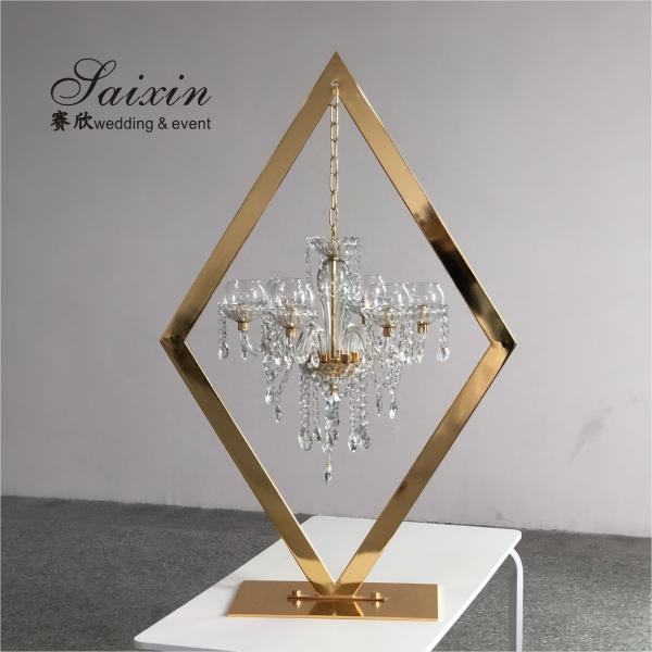 Quality New hot style for wedding centerpiece crystal gold candelabra table decor for sale