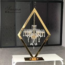 Quality New hot style for wedding centerpiece crystal gold candelabra table decor for sale