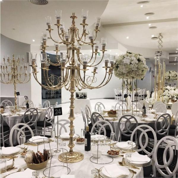 Quality ZT-322 Modern design high quality 27 arms metal tall candelabras for wedding for sale