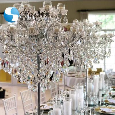 China ZT-325 Gorgeous wedding table decoration crystal candle chandeliers for sale