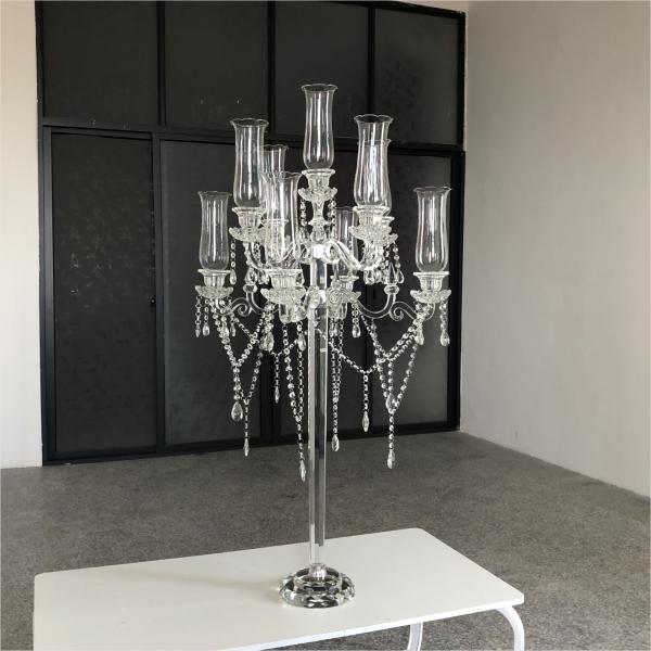 Quality Luxury Indoor Hanging Crystal Candelabra Beaded 9 Arms 130CM for sale