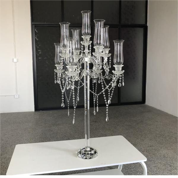 Quality Luxury Indoor Hanging Crystal Candelabra Beaded 9 Arms 130CM for sale