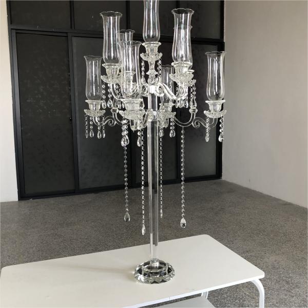 Quality Luxury Indoor Hanging Crystal Candelabra Beaded 9 Arms 130CM for sale