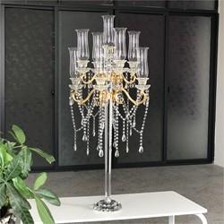 Quality Luxury Indoor Hanging Crystal Candelabra Beaded 9 Arms 130CM for sale