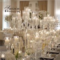 Quality 7 Arm 9 Arm Crystal Candelabra Glass Centerpieces Wedding 120CM for sale