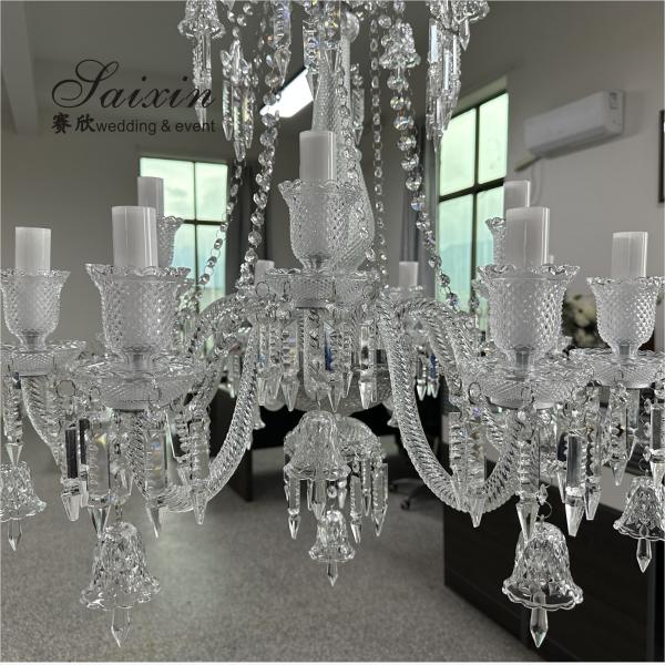 Quality 12 Light Crystal Chandelier Bedroom Lighting Event Ceiling Decor Larger Shade for sale