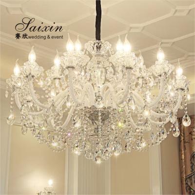 China White Crystal Chandelier Lights Crystal Ceiling Lamp Decoration 100CM for sale