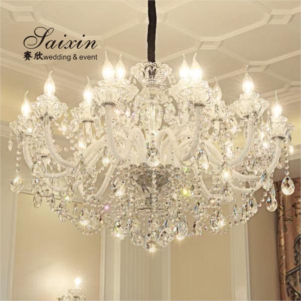 Quality White Crystal Chandelier Lights Crystal Ceiling Lamp Decoration 100CM for sale