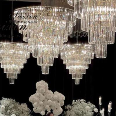 China Glass Dining Room Crystal Chandelier Lighting Hotel Wedding Event Decor 120cmx110cm for sale