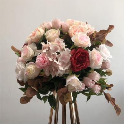 China New custom pink artificial flower ball arrangement  for wedding decoration for sale