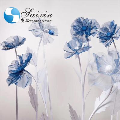 Китай Beautiful set 3 pcs different  long stem silk passion flowers for wedding event floor decoration продается
