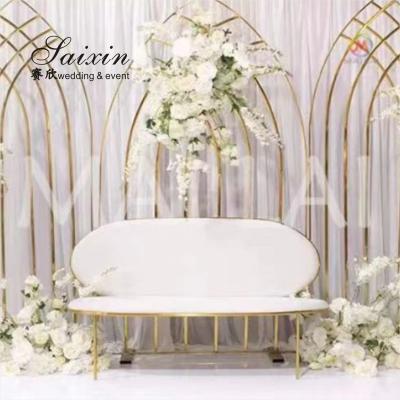 China Backdrop Decoration For Wedding Reception Church European Stand Stainless Steel Pipe Shelf for sale