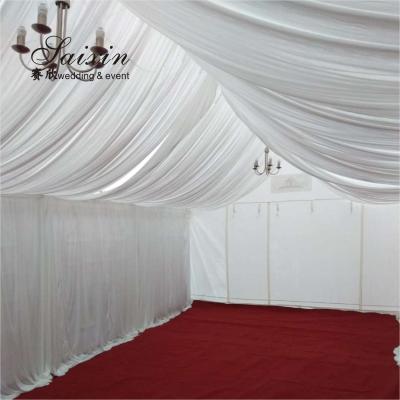 China SX-387 Beautiful Wedding Stage Decorative White Drapery Hanging Ceiling Drapes en venta