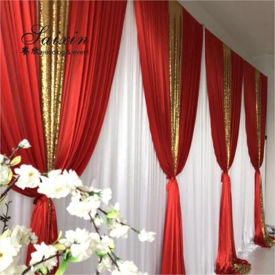 China Unique wedding event stage decoration backdrop fabric sequin en venta