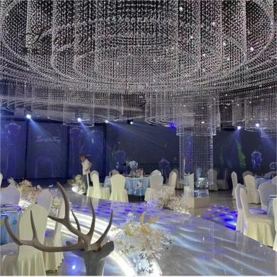 China Factory wholesale Round Crystal Bead Wire Chain Chandeliers accessories For Wedding Ceiling Decoration zu verkaufen