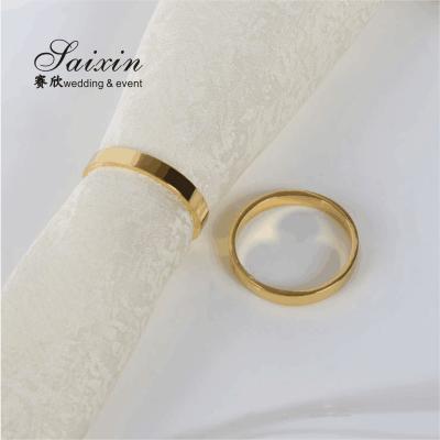 China Factory Wholesale  wedding party table decoration zinc alloy die cast simple smooth napkin ring for sale