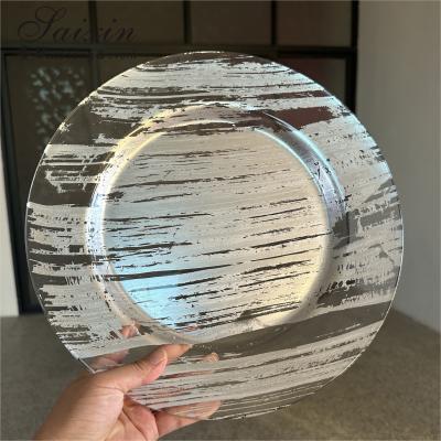 Chine Hot Sale Wedding Table Decoration Glass Charger Plates 33 cm Wedding Glass Charger Plates à vendre