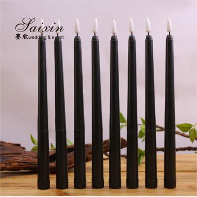 China Factory wholesale remote control black LED acrylic plastic thin taper candles for Parties à venda