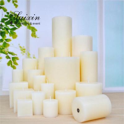 China Real Wax Pillar Candle Centerpieces Wedding Centerpieces With Candelabra Table Decoration for sale