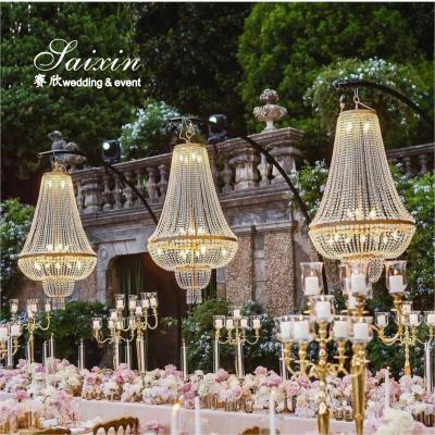 China Hot Sales Wedding Half Circle Arch Light Wedding Chandelier Stand For Wedding Props Event Decor for sale