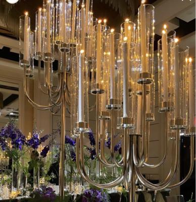 China Factory Custom 20 Arms Gold Metal Candelabra For Event Decor Te koop