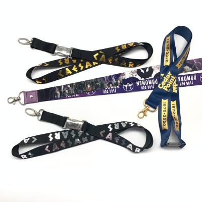 China Promotion Neck Strap Lanyard For Id Cards Silk Screen Logo With Metal Lock for sale