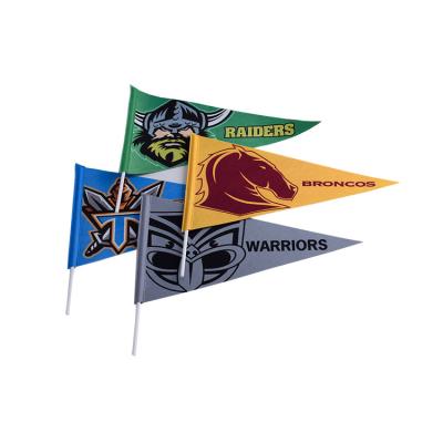 China OEM Printed Felt Pennant Flag , Triangle Hand Waver Flags for sale