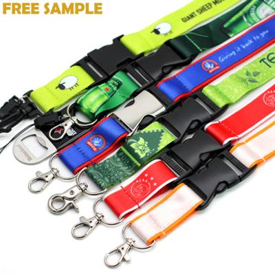 China Personalized Printing Flat Polyester Lanyards Eco friendly with Detachable clip for sale