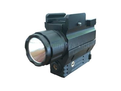 China High Power Small Tactical Rail Mount Flashlight With CR123A Battery And Laser Sight for sale