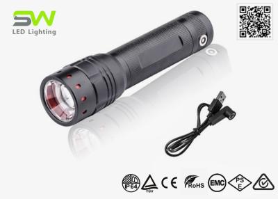 China Adjustable Focus USB Rechargeable Pocket Flashlight 18650 Lithium Battery for sale