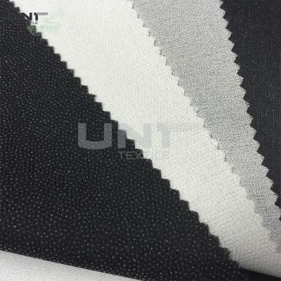 China Black fusible interfacing Fabric Thermo Polyester Adhesive Bleach White for sale