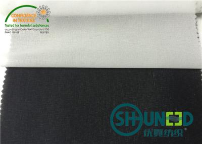 China Lady's Thin Fabric Fusible Woven Interlining Shrinkage Resistant  Black PA Coating for sale