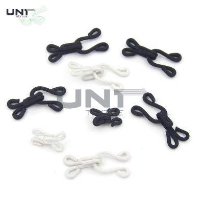 China 17mm X  9mm Size Women Bra Extension Hooks Black Color Eco - Friendly for sale