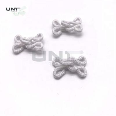China Small White Nylon Fabric Covered Hook / Eyes For Underwear Bra Trousers for sale