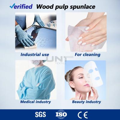 China Wood Pulp Spunlace Non Woven Cloth With Low Flammability Good Air Permeability for sale