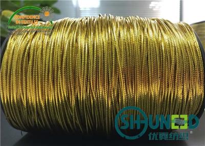 中国 ポリエステル綿によって混合される衣服の付属品の金および銀製の伸縮性があるひものコードの糸 販売のため