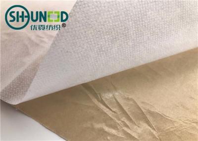 China Eco Friendly Fusible Non Woven Interlining Fabric With Yellow Adhesive Release Paper for sale
