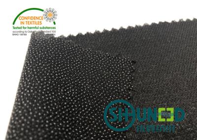 China Black PA Coated Woven Interlining Twill Woven Stretch Interfacing for sale