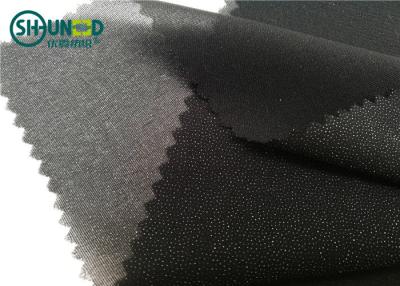 China White / Black Polyester Plain Weave Woven Fusing Interlining For Garment Accessories for sale