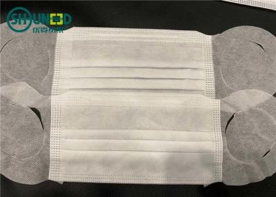 China Disposable Face Mask 3 Layer In White And Blue for Civil Use by spunbond and melt-blown nonwoven fabric for sale