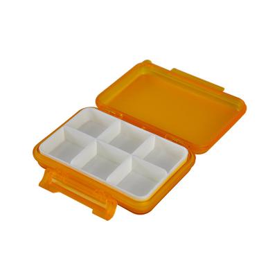 China Portable Plastic Pill Box Detachable 6 Compartments Square Pill Storage Organizer for sale